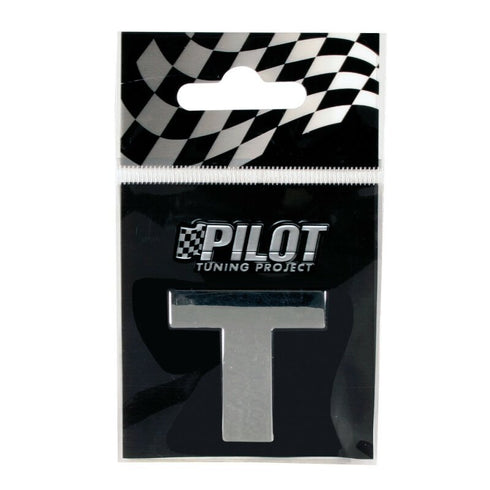 Autocolant 3D crom Type-3 (28mm) litera - T